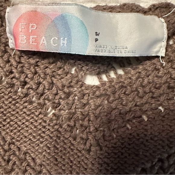 FP Beach Crochet Dress Womens S Brown Knit Swim Coverup Beach Boho Beachy(a4 - Picture 7 of 13